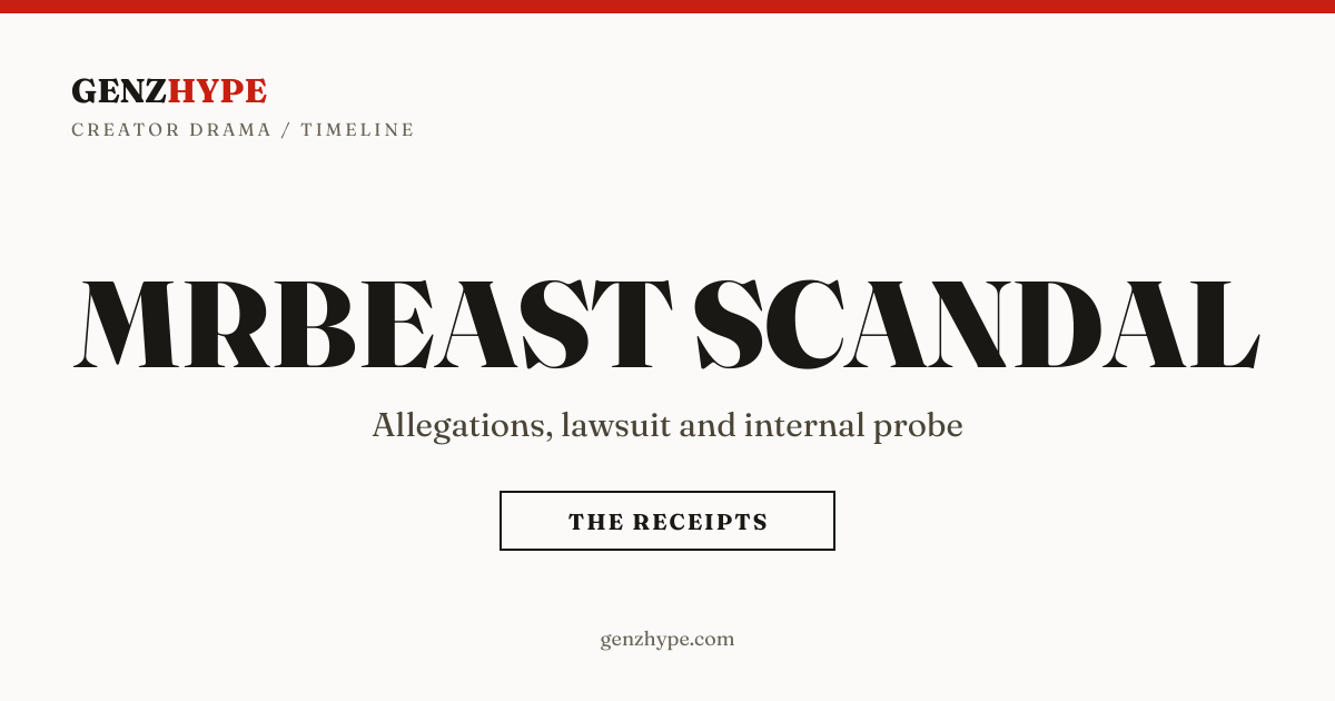 Alleged On‑Set Sexual Assault and Workplace Misconduct at MrBeast Productions, a GenZHype timeline