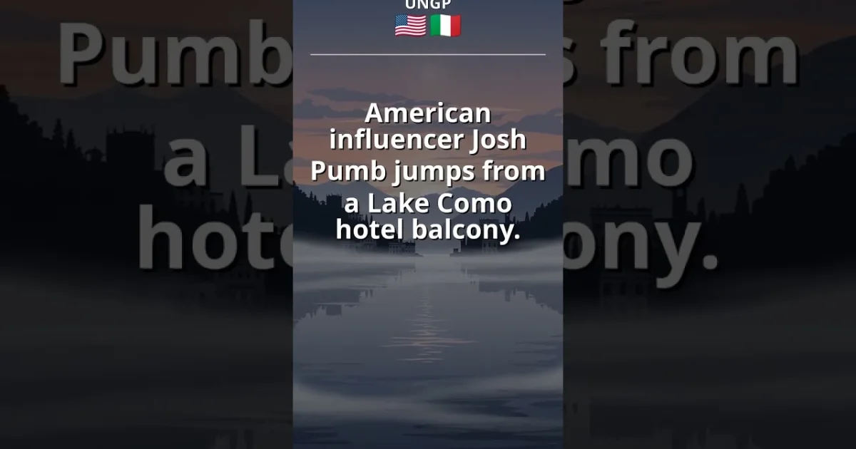 American Influencer Jumps From Hotel Balcony Into Lake Como