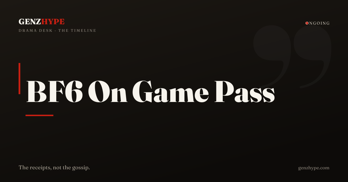 Battlefield 6 Joins Xbox Game Pass October 13, 2026, a GenZHype timeline