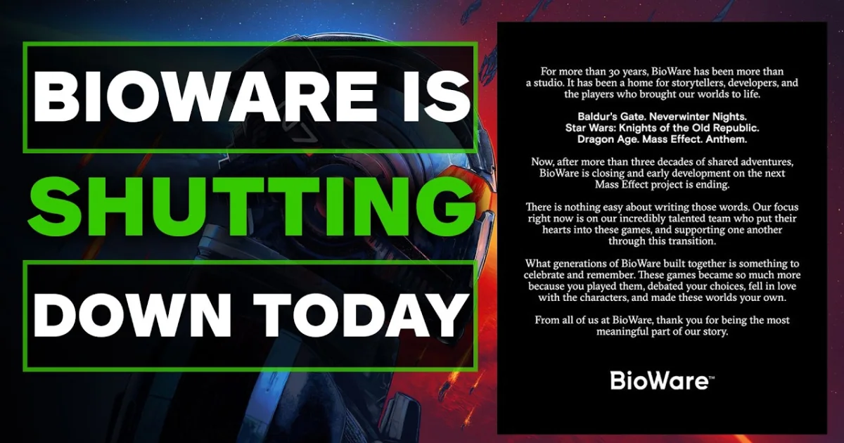 BioWare Closes Studio, Cancels Next Mass Effect Game