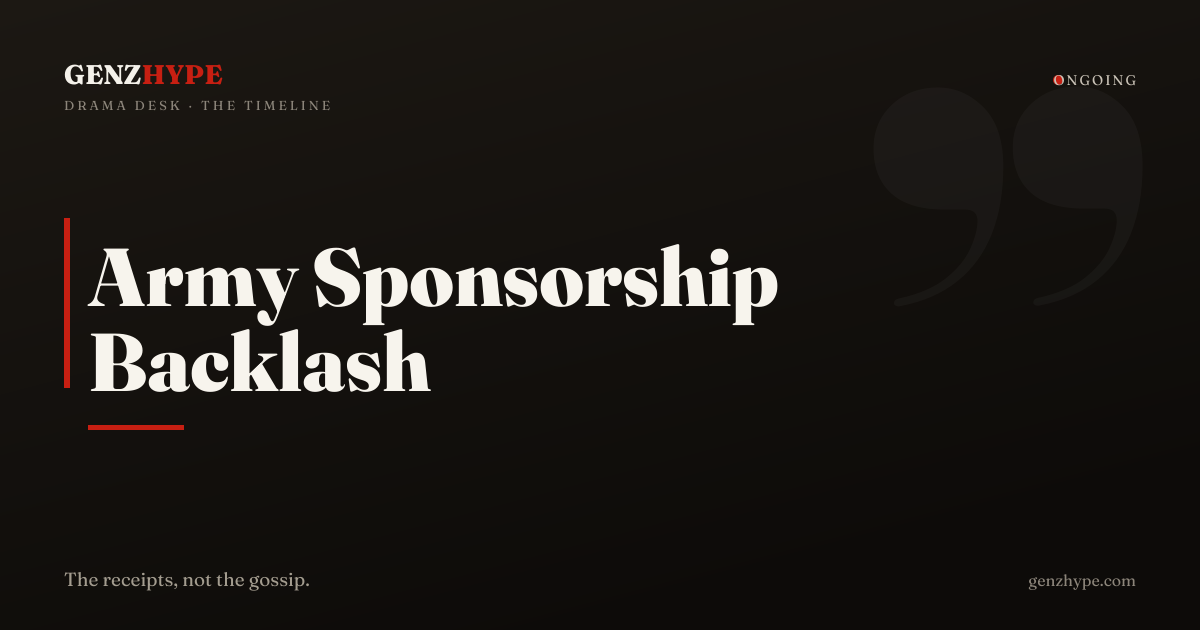 Dan Gheesling US Army Sponsorship & Northernlion Backlash Timeline, a GenZHype timeline