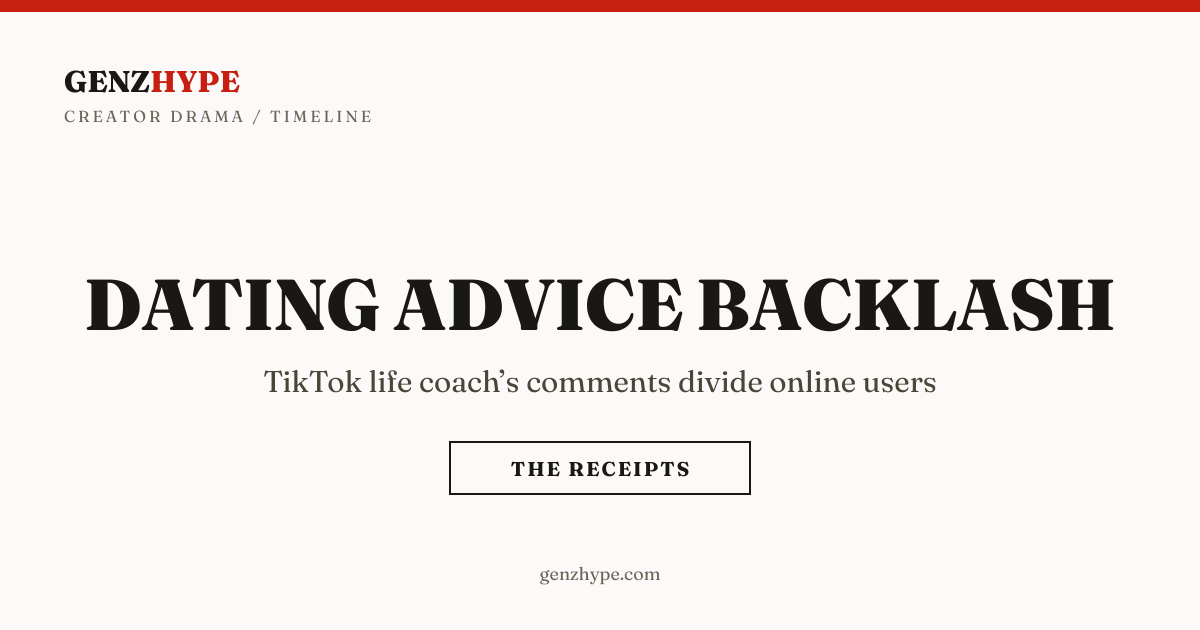 Life Coach’s Dating Advice Sparks Online Backlash
