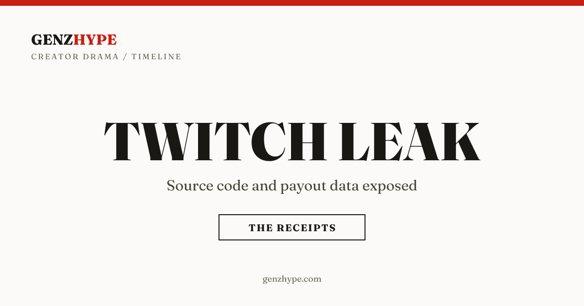 Twitch source code and internal data leak timeline