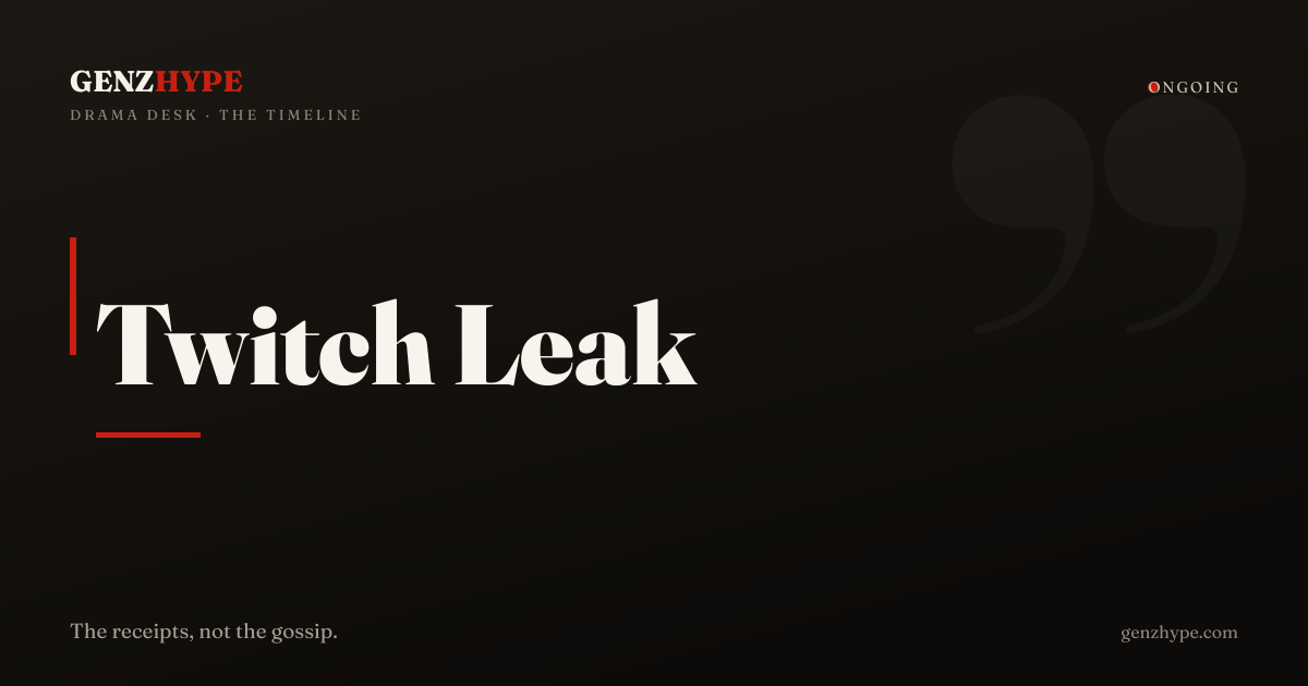 Twitch Source Code Leak, a GenZHype timeline