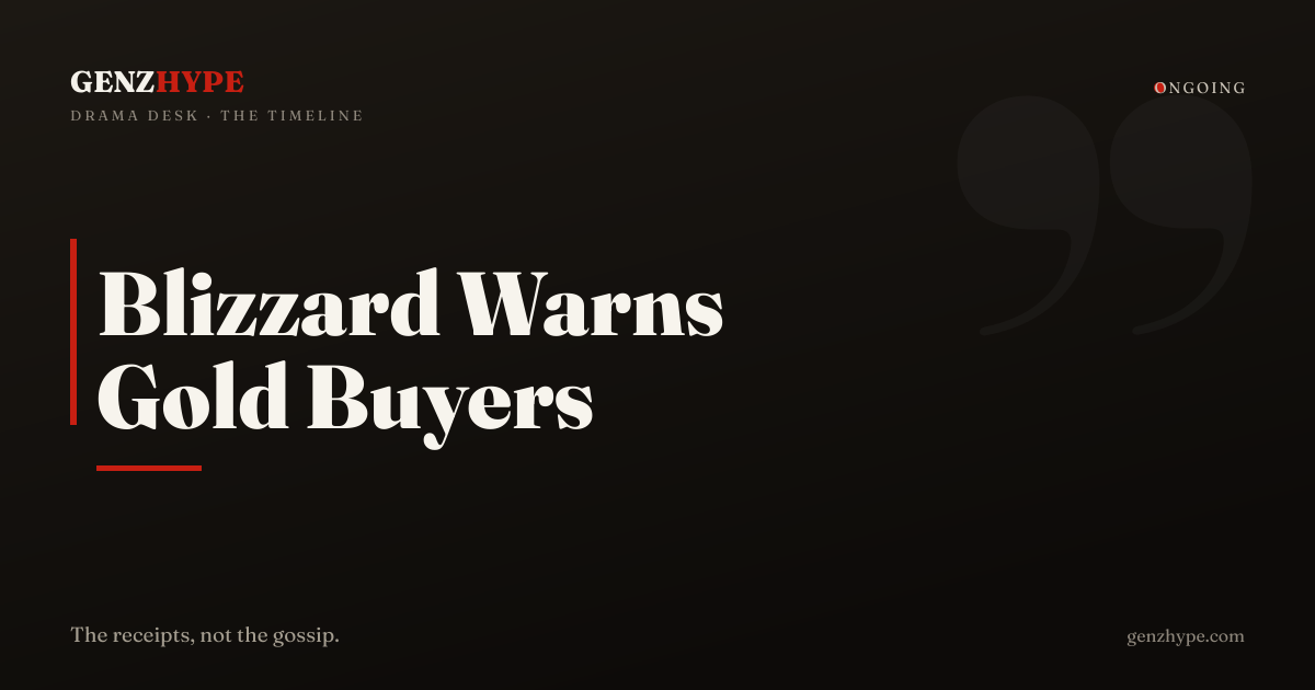 World of Warcraft: Forever Gold Buying Crackdown Timeline