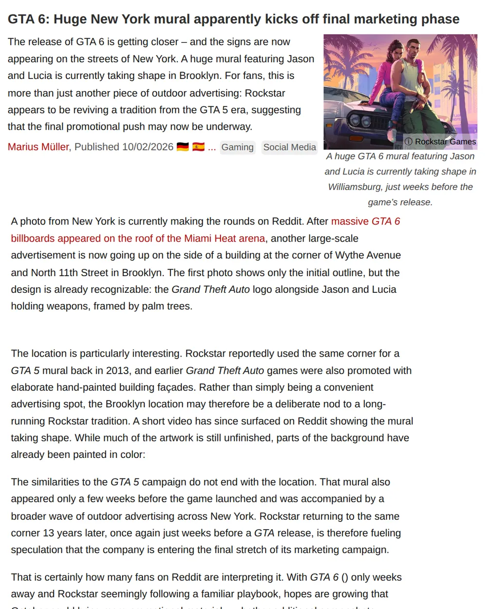 Screenshot of notebookcheck.net: Video of Brooklyn mural progress surfaces on Reddit