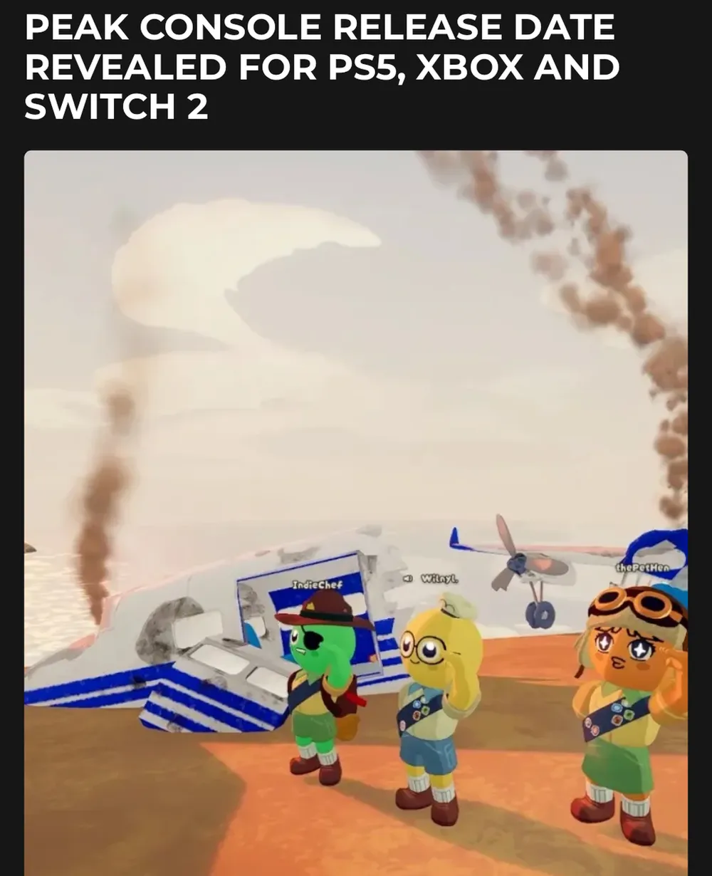 Screenshot of insider-gaming.com: Insider Gaming reported Peak console release
