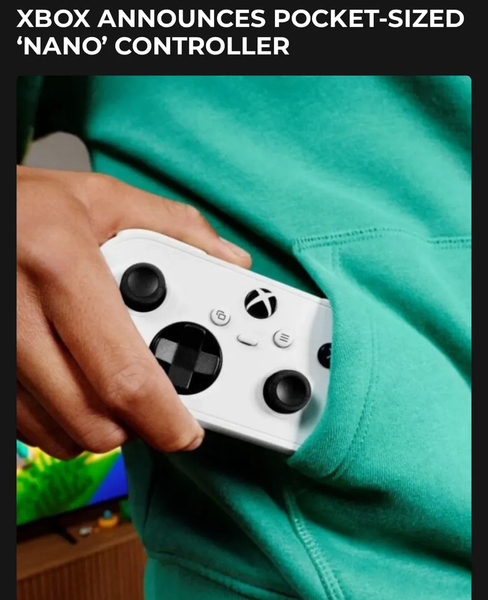 Screenshot of insider-gaming.com: Xbox announced Nano controller and opens pre-orders