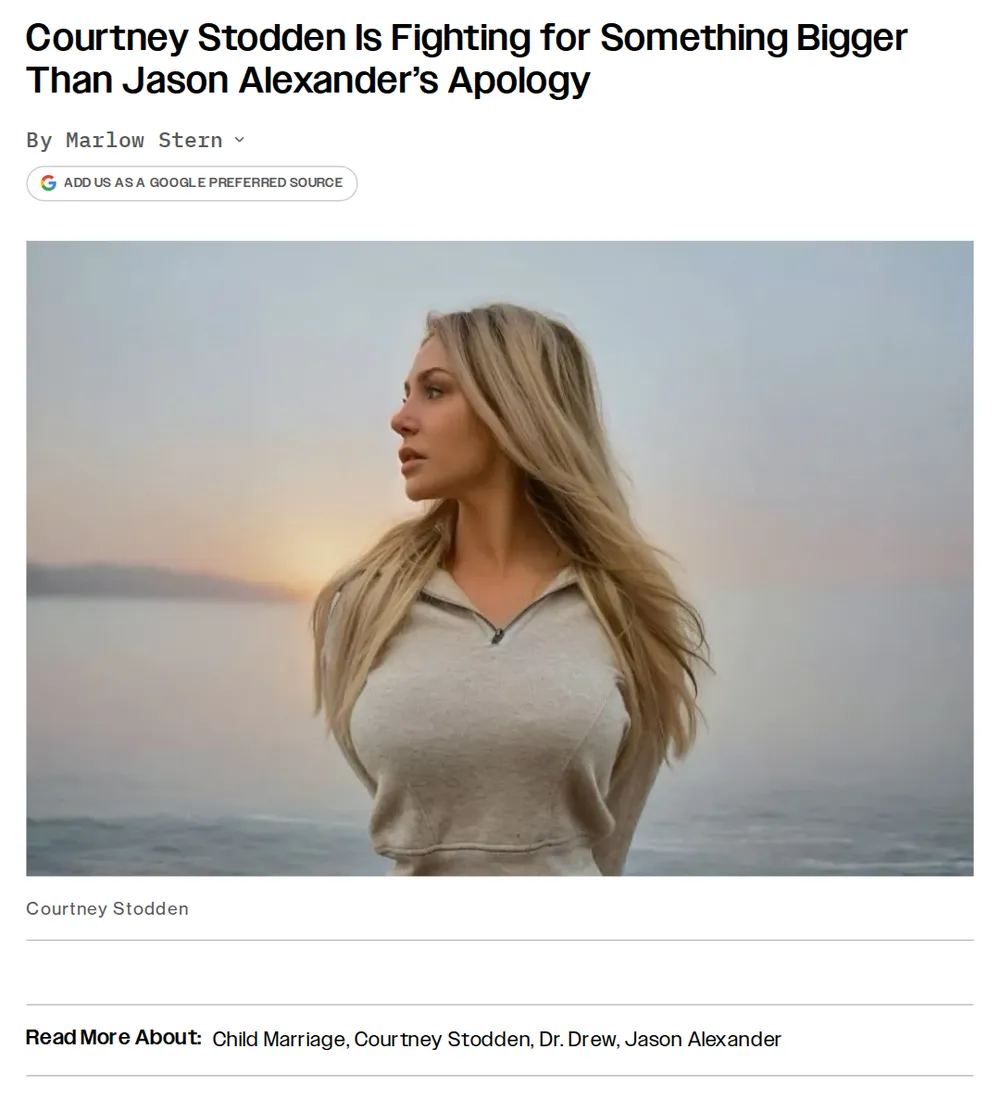Screenshot of variety.com: Courtney Stodden Marries Doug Hutchison