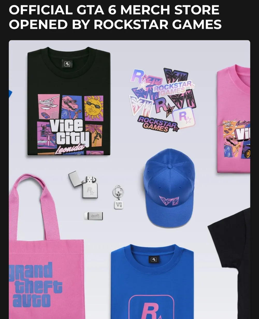 Screenshot of insider-gaming.com: Rockstar Games opens official GTA 6 merchandise store