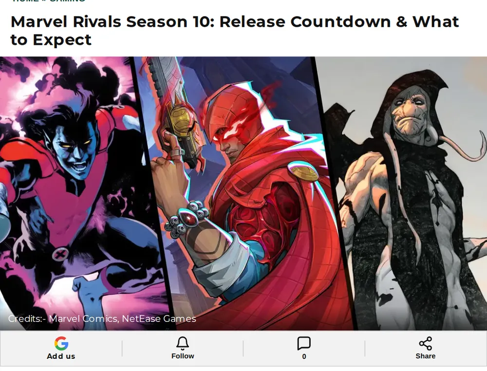 Screenshot of fandomwire.com: Alleged Hero Additions for Season 10