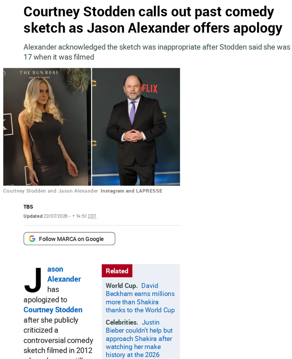 Screenshot of marca.com: Courtney Stodden Posts Detailed Account on Instagram