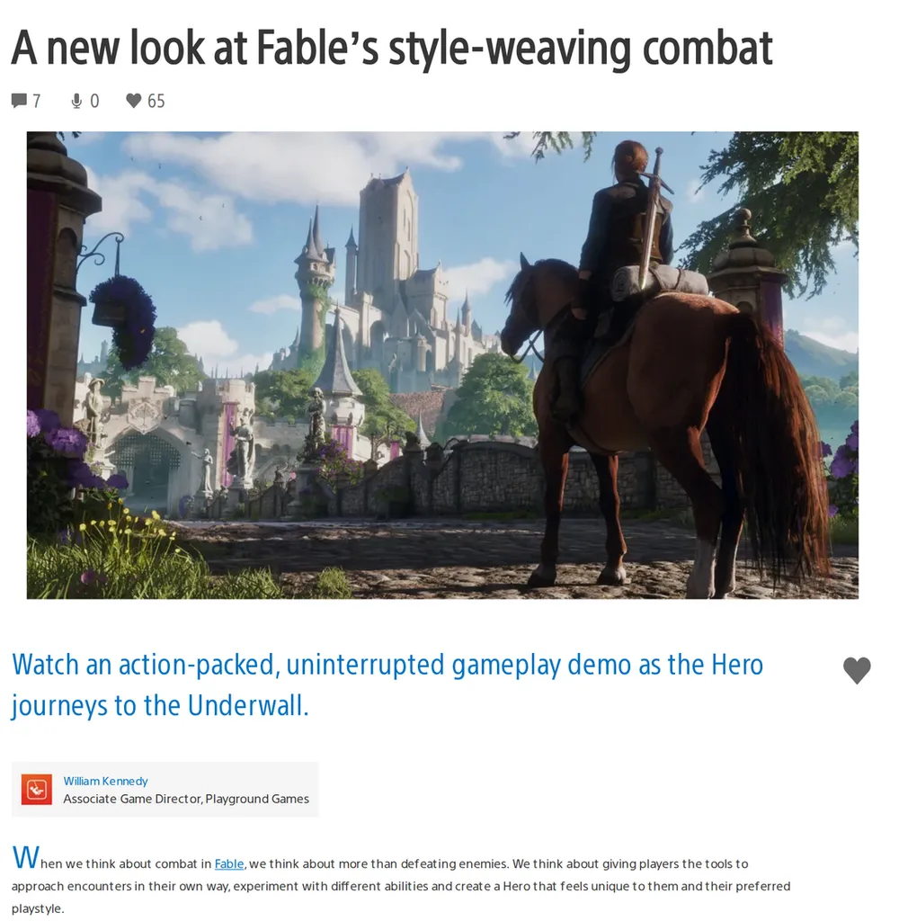 Screenshot of blog.playstation.com: Reveal of 'Style-Weaving' Combat System