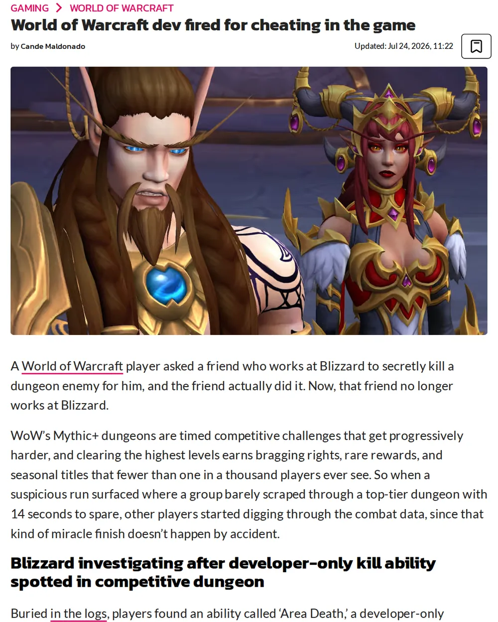 Screenshot of dexerto.com: Allegations Surface