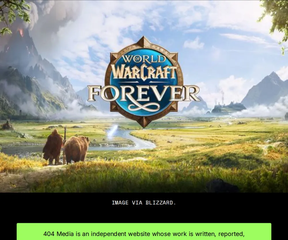 Screenshot of 404media.co: 404 Media publishes article on the OlympusMute mod