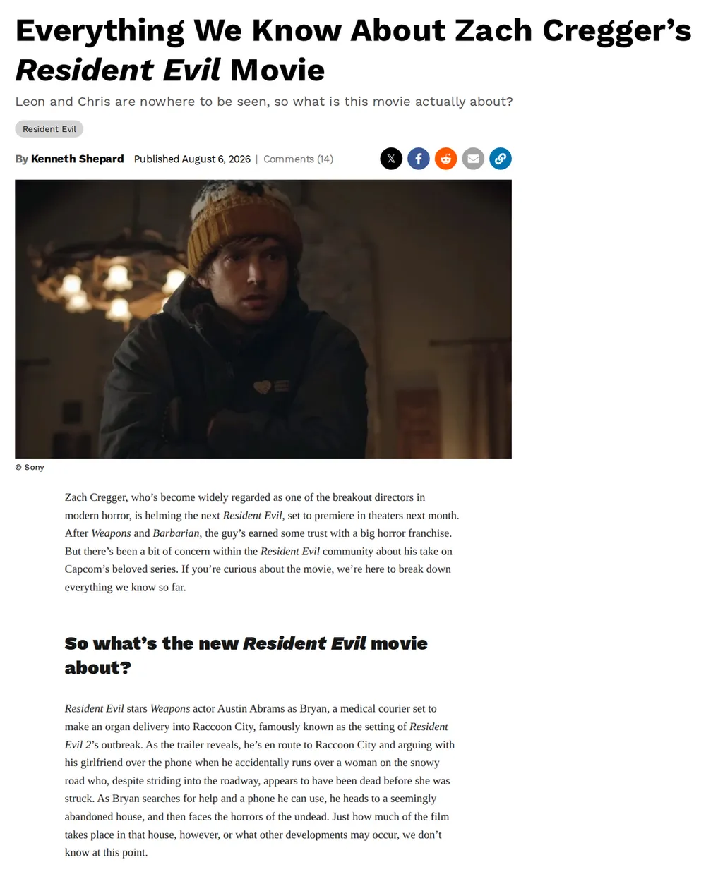 Screenshot of kotaku.com: Cregger Clarifies Modern Settings and Aesthetic Choices