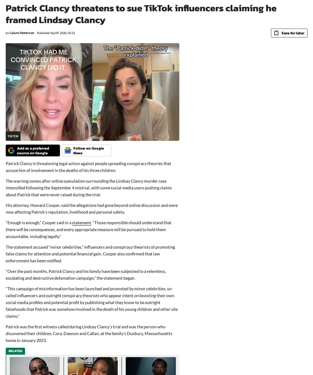 Screenshot of dexerto.com: Tragedy in Duxbury, Massachusetts