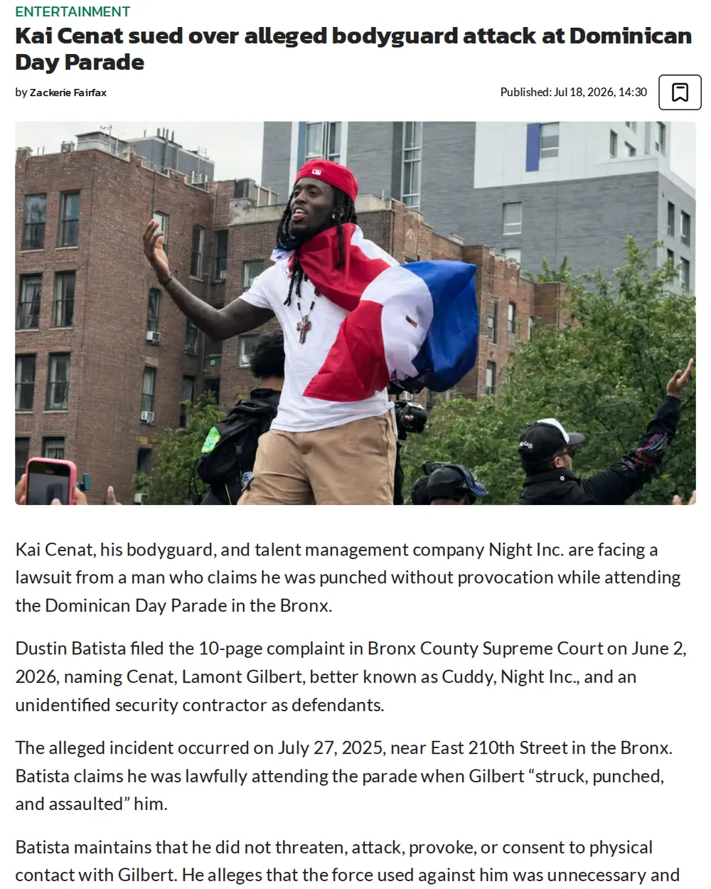 Screenshot of dexerto.com: Lawsuit Filed