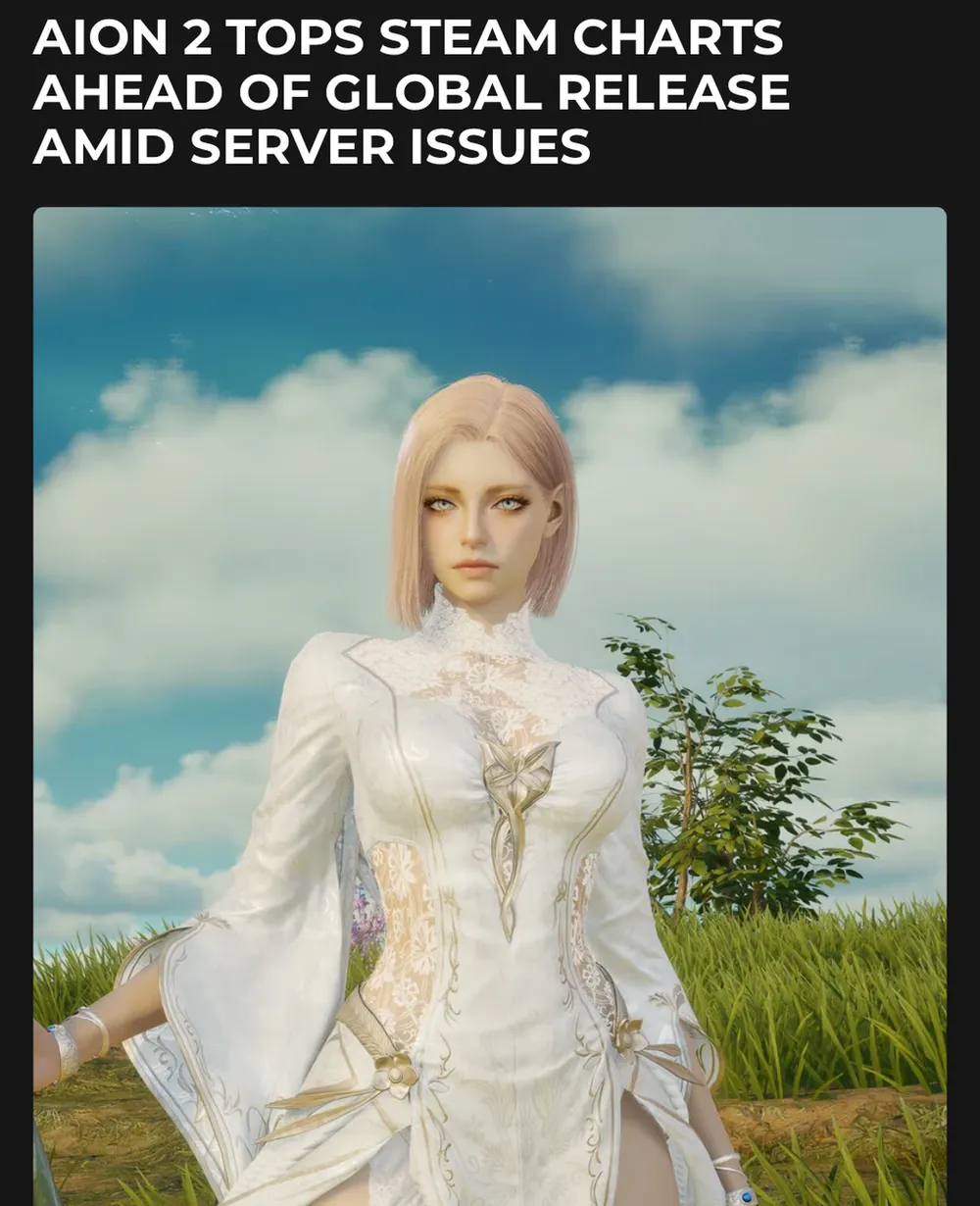 Screenshot of insider-gaming.com: AION 2 early access begins with delayed start times
